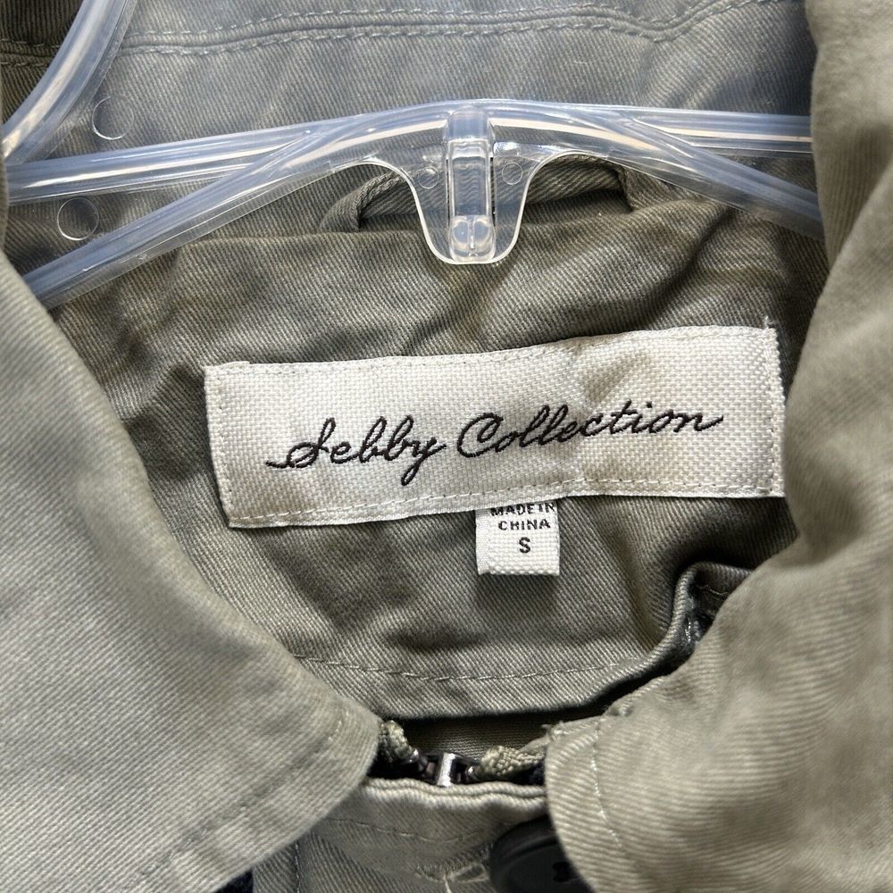 Shelby Collection Jacket Womens Small Green‎ Military Lace Trim Utility Full Zip - Picture 5 of 16